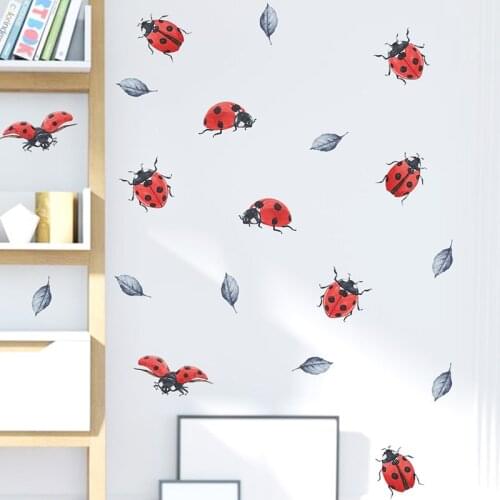 Painted Seven-star Ladybug Childrens Room Porch Commercial Wall Beautification Decorative Wall Stickers
