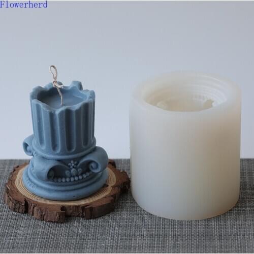 European Roman Column Silicone Candle Mold Home Furnishings Minimalist Style Candle Making Kit DIY Aromatherapy Plaster Mold
