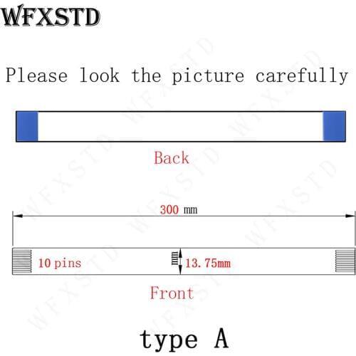 30cm 1.25mm pitch 10pins Type A New Flex cable AWM 20861 105C 60V VW-1 E363975 Same side copper Contact