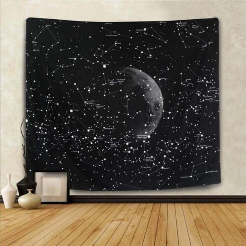 Polyester 12 Constellation Tapestry Mandala Space Planet Hanging Wall Tapestries Decoration Beach Tow Set