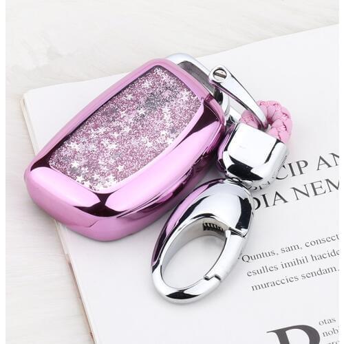 Fashion Quicksand New Soft TPU Car Smart Key Case Cover For Hyundai Verna Sonata Elantra Tucson Auto Accessories Protect Shell