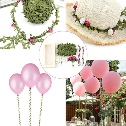 20 Meter False leaf vine Handmake Artificial green Leaves For Wedding Decoration DIY Wreath Gift Scrapbooking Craft Fake Flower