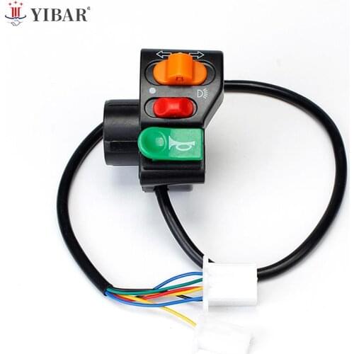 Motorcycle 7/8 Handlebar Horn Turn Signal Head Light Beam Kill Switch 3 In 1 E-bike Scooter Motor Power Switch