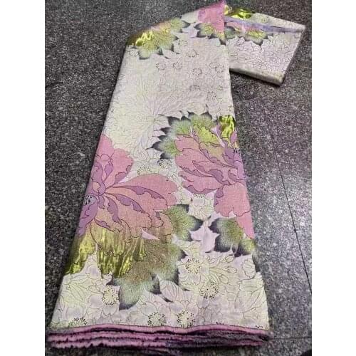 Hot 2020 Newest Jacquard Lace Fabric High Quality Brocade Lace for Bridal Materials Nigerian Brocade Fabric For Wedding SL944