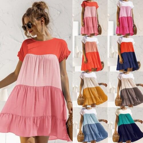 Summer Maternity Dress Short Sleeve Pregnancy Clothes Patchowrok Dress Pregnant Women Beach Wear Vestidos Loose Premama Clothes