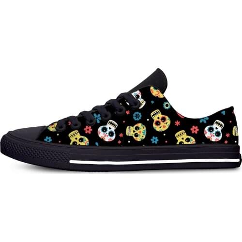 Mexican Sugar Skull Dead Novelty Design Lightweight Classic Canvas Shoes Men Women Casual Breathable Sneakers