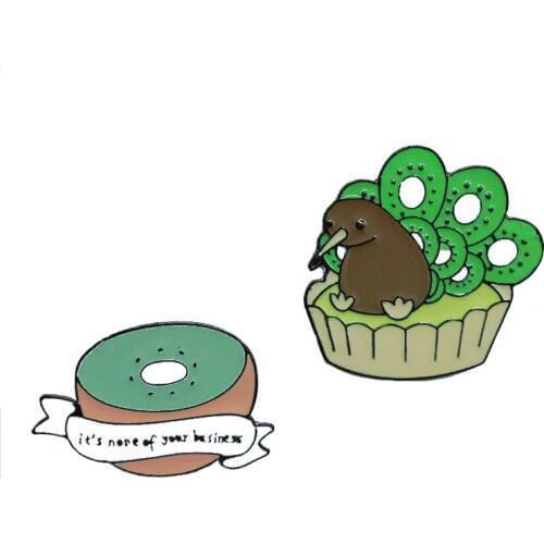 Its Nose Of Your Business Kiwi Metal Enamel Brooch Small Peacock Cupcakes Badges Pin Cute Trendy Childrens Hat Jewelry Gift