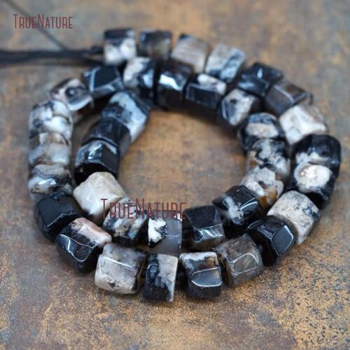 Fashionable Cylindrical Loose Beads Black Cherry Blossom Agates Beads Sakura Agates Elegant Jewelry In 12-30 mm BE8128