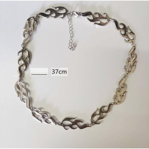 Mens Domineering Flame Necklace European and American Hip Hop Accessories Simple Flame Earring Bracelet