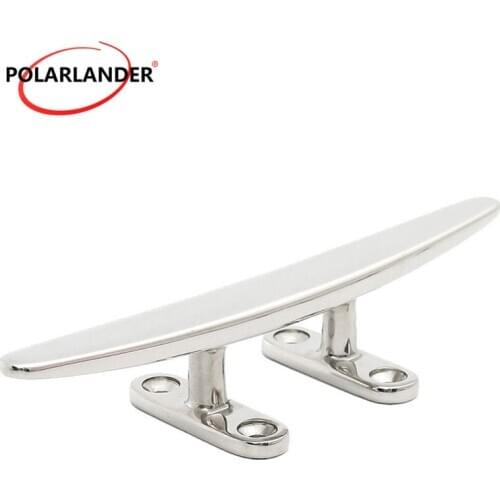 Low Flat Cleat Deck Rope Hardware 316 Stainless Steel 4 inch Marine Boat