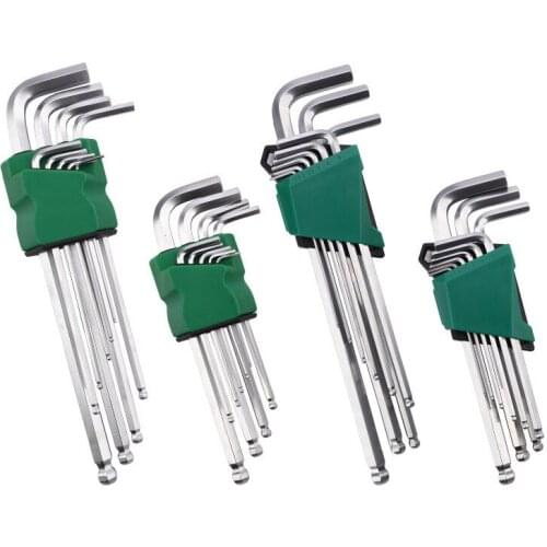 9pcs set of lengthened hexagon socket screwdriver ball-end hexagonal wrench L-shaped hexagon socket wrench