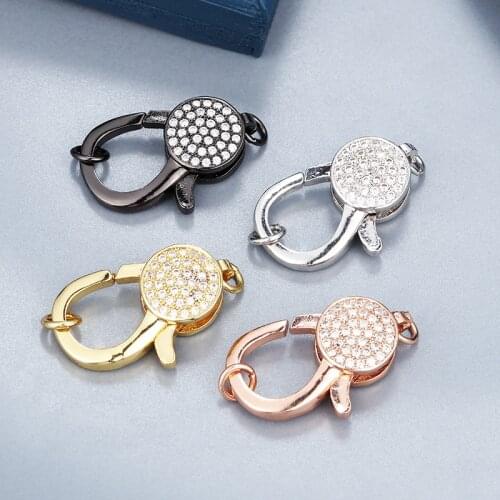 New Fashion Metal Snap Lobster Clasp Hooks with Rhinestone Keychain Clasps Bracelet Chain Accessory for Jewelry Connecter Making