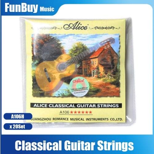 20 Set Alice A106H High Tension Clear Nylon Strings for Classical Guitar Silver-Plated Copper Alloy String Guitar Parts