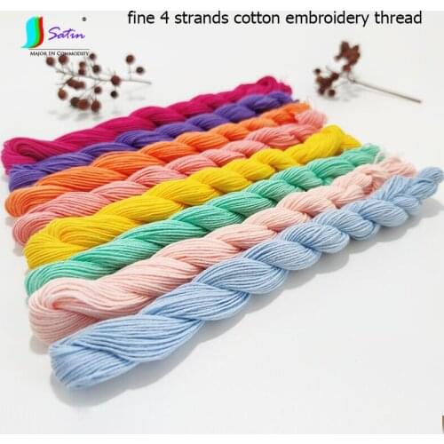 Colorful Fine Diameter 0.8mm 4 Strands Cup Pad Diy Embroidery Handamde Sashiko Cotton Thread A0669L
