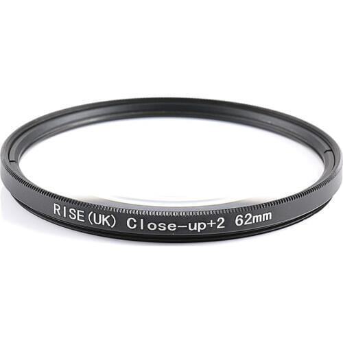 RISE(UK) 62mm Close-Up +2 Macro Lens Filter for Nikon Canon SLR DSLR Camera