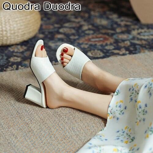 New summer Sandals Women shoes chunky Thick High Heels Female Shoe open Toe slippers chunky black Shoes Plus Size 33 48 Solid