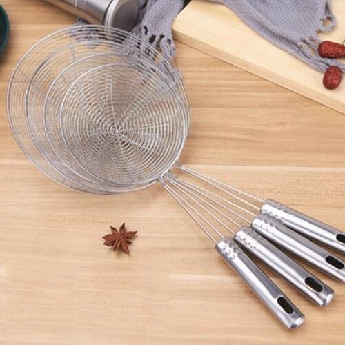 304 Stainless Steel Skimmer Strainer Colander Mesh Deep Fryer Oil Frying Scoop Noodles Dumpling Sieve Kitchen Tools Kitchenware