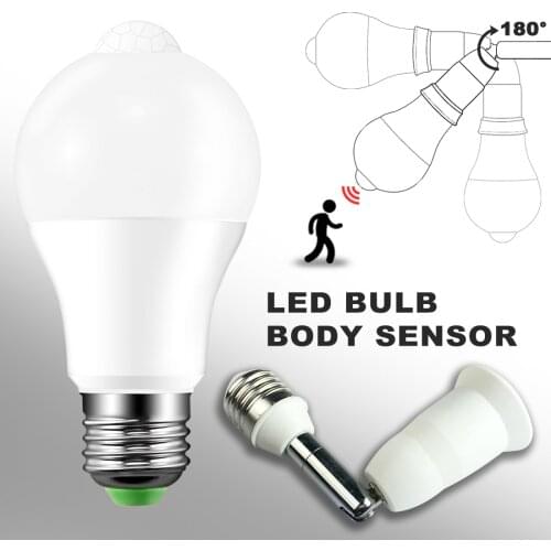 PIR Motion Sensor LED Night Light 220V 110V 12W 18W Dusk to Dawn Light Bulb Smart Bulb IP42 Home Lights Lamp with Motion Sensor