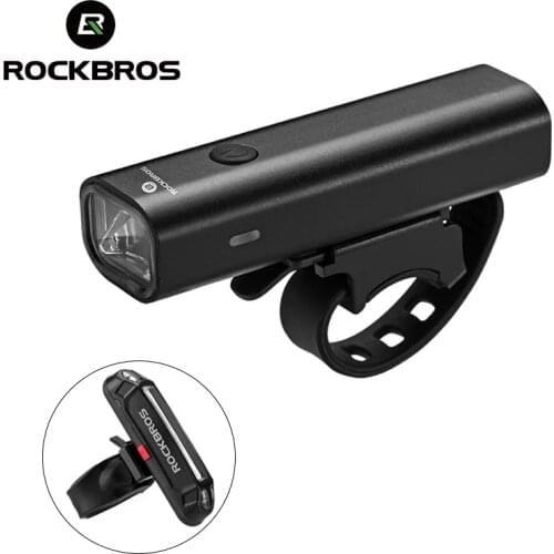 ROCKBROS Cycling Bike Light Bicycle Handlebar Front Lamp 400LM Headlight MTB Ride USB Rechargeable Flashlight Safety Tail Light