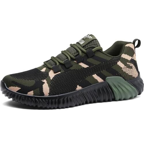 Safety Shoes Mens Military Training Camouflage Sneakers Casual Shoes Men Non-slip Wear-resistant Breathable Shoes Large Size 45