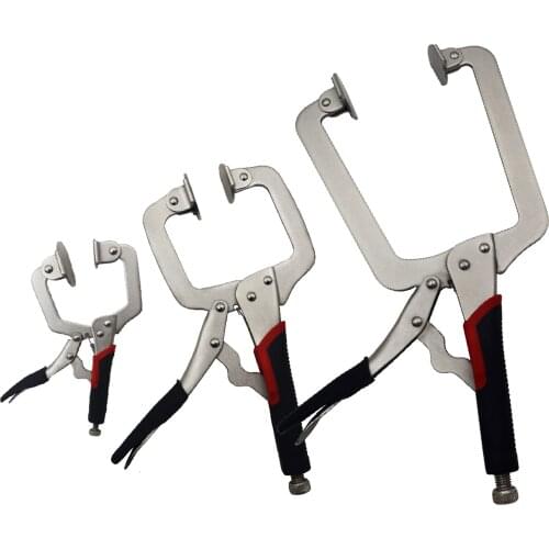 6-15 inch C Clamp Weld Clip Woodwork Vise Lock Jaw Alloy Steel Hand Tool Swivel Fix Plier Pincer Tong Tenon Locator Pad Wood