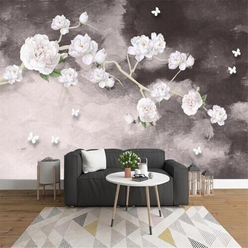 Milofi custom 3D wallpaper mural magnolia hand-painted flower and bird living room bedroom background wall decoration painting w