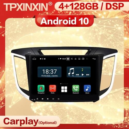 4+128G Carplay 2 Din Android Stereo Receiver For Hyundai Creta IX25 2014 2015 2016 2017 2018 Radio Audio Head Unit Player Screen