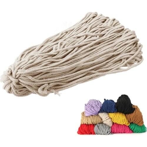 5mm 100yards Colored Cotton Rope Cotton Macrame Cord Macrame Supplies Braided Macrame Cord String Craft Supplies Twisted DIY
