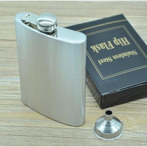 8oz Stainless Steel Pocket Hip Flask Retro Whishkey Flask Liquor Screw Cap Includes Free Bonus Funnel and Black Gift Box SN3799