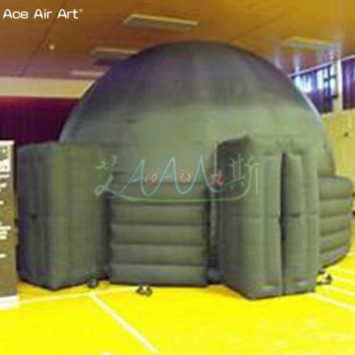Deft design balck 6m projection screen inflatable planetarium dome tent with entry/exit 2 doors for academy