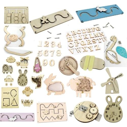 Manipulation board for children Wooden Busy Board Material Diy Accessory Montessori Teaching Aids Baby Education Motor Skill Toy