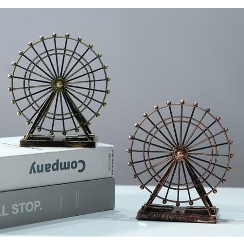 European retro wrought iron craftsmanship Ferris wheel model creative home living room wine cabinet decorations decorations