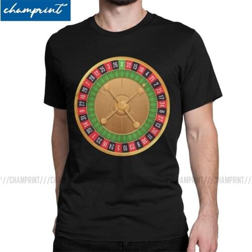Roulette T-Shirt for Men Russian Roulette Wheel Casino Gambling Game Crazy 100% Cotton Tees O Neck T Shirts Gift Idea Tops