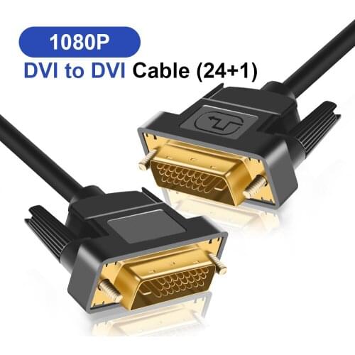 DVI TO DVI 24+1 plug cable High speed 1080p Gold Male to Male DVI cable for Projector LCD DVD HDTV tor LCD DVD HDTV XBOX