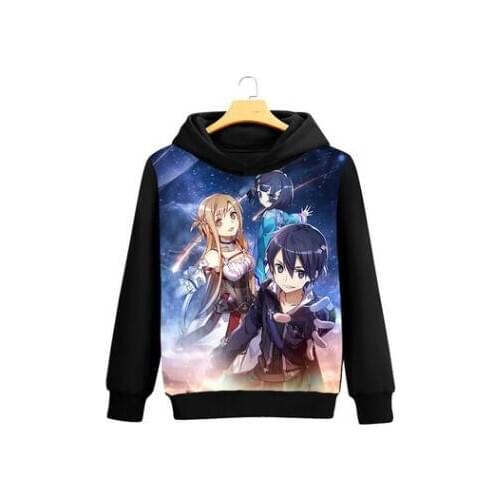 3D Print Sword Art Online SAO Kirito Kirigaya Kazuto Cosplay Costumes Long Sleeve Pullover Hooded