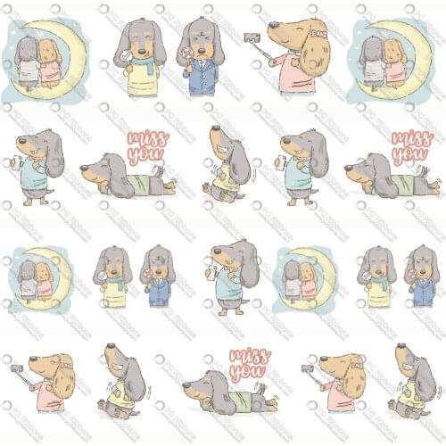 1-1/2" DIY Handmade Materials Cute Dog Printed Custom Design Ribbons for Crafts Hair Bow Lanyard/Satin /Grosgrain Ribbon CA220