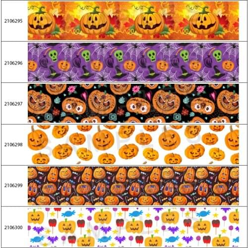 Halloween Printed Grosgrain Ribbon Spider Pumpkin Ribbon For Halloween Decoration DIY Materials 10 Yards