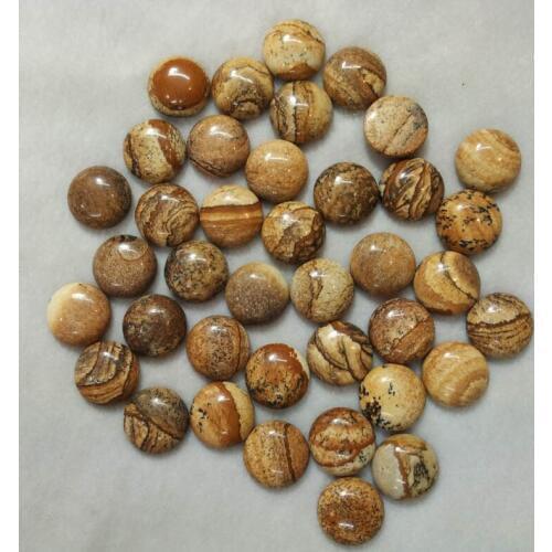 2017 fashion high quality natural picture stone round shape cabochon 16mm beads for jewelry making 50pcs/lot Wholesale free