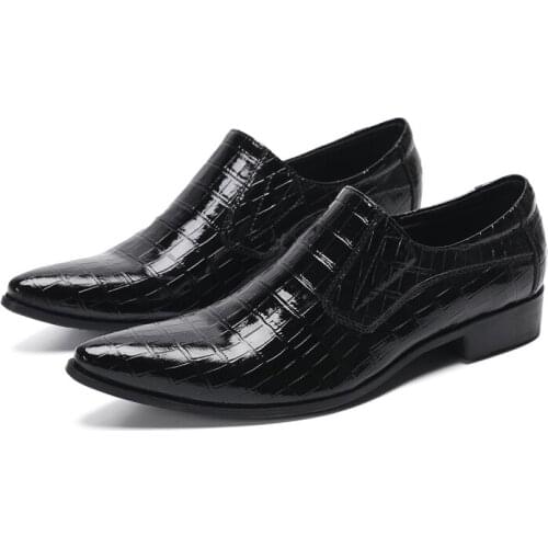 Spring Summer Italian Brand Men Shoes Leather Wedding Casuales Crocodile Slip On Loafers High Quality Free Shipping Shoes Male