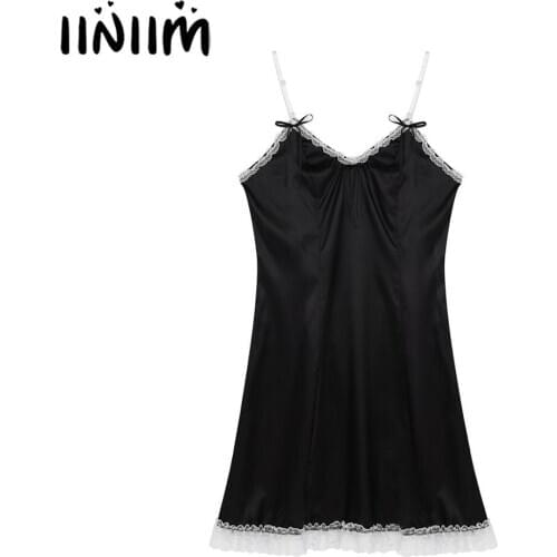 Mens Male Sexy Lingerie Dress Smooth Gay Sissy Vintage Crossdress Nightgown Babydolls for Fancy Night Parties Clubwear Costumes