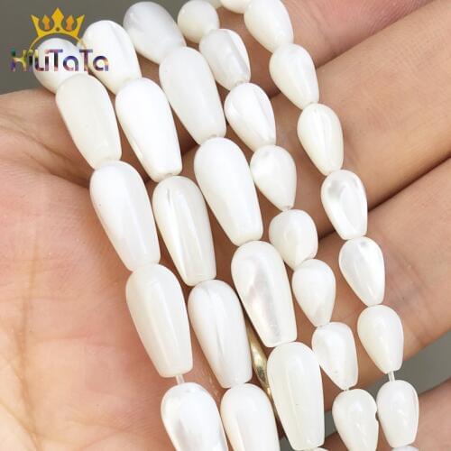 Natural Beads Water Drop Shape White Mother Of Pearl Mop Shell Beads For Jewelry Making DIY Bracelet Ear Studs Accessories 15