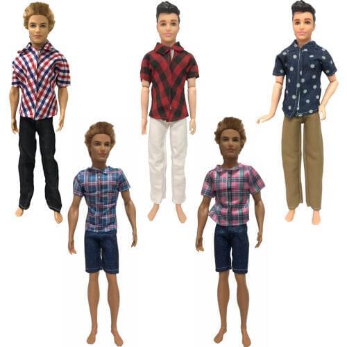 NK 2020 5 Set Cute Baby Beautiful Casual Suits Clothes Tops Pants For Barbie Doll Boy Friend For Ken Doll Baby Toys 016X 4X