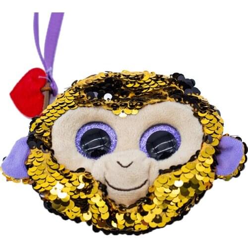 New Ty Beanie Boos Big Eyes 4 inch 10 cm Pendant Flashing Golden monkey Plush Dolls Collectible Stuffed Toy Child Birthday Gift