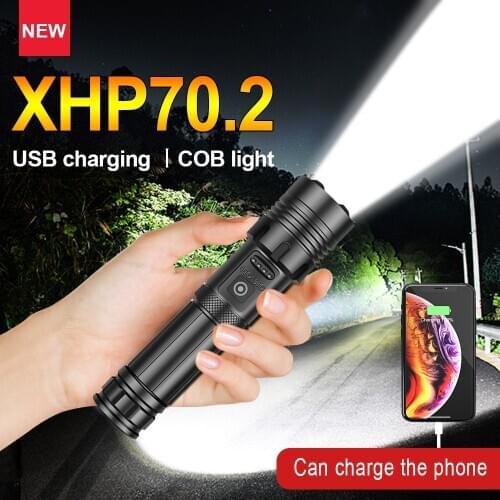 New xhp70.2 Most powerful flashlight torch LED usb rechargeable tactical flashlights 18650 26650 work lamp xhp50 xhp70 lantern