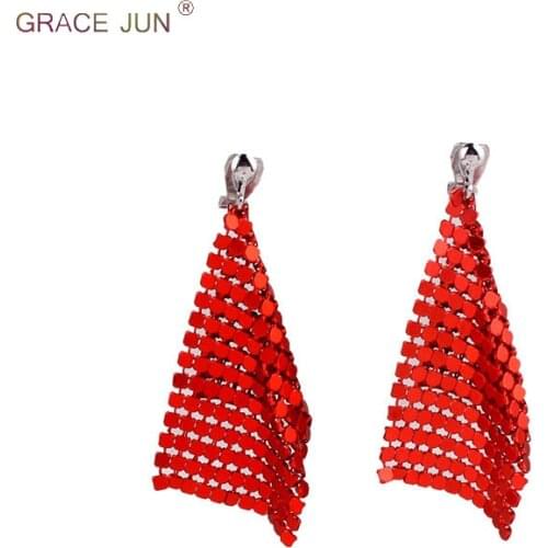 New Arrival Small Round Piece painting Square Shape Clip on Earrings Without Piercing for Women Fashion No Hole Earrings Bijoux