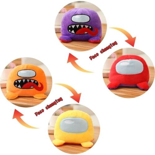 2021 NEW 12 style Among Game Anime Plush toys Flip Double Sided Figure Plush Pattern kids Gift Kawaii Home Decor Stuffed Toy