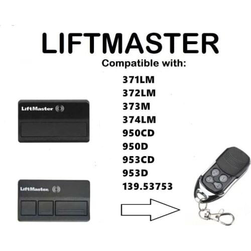 2pcs Liftmaster 371L M370LM,372LM,373LM,950CD,953D garage door remote garage door remote control replacement 315mhz GOOD