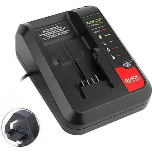 Replacement Li-ion Battery Charger With Air Vents Short Circuit Protection For Black & Decker LCS1620 10.8V-20V