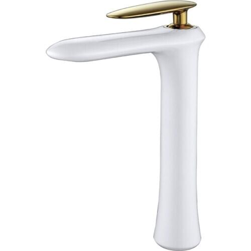 Modern Paint Yellow Brass Bathroom Basin Faucet Tap Single Hole One Handle Home Kitchen Hot and Cold Washroom Deck Mixer Tap