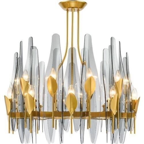 Modern Nordic Creative Designer Blue And Gray Pendant Lamps Minimalist E14 LED Bulbs Chandelier For Study Living Room Bedroom